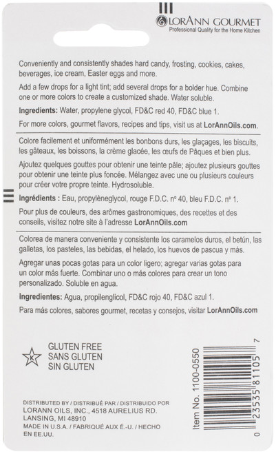 LorAnn Liquid Food Coloring 1oz-Red - LFC-1100 LorAnn Liquid Food Coloring 1oz-Red - LFC-1100