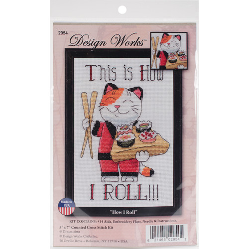 Design Works Counted Cross Stitch Kit 5"X7"-How I roll Mini (14 Count) DW2954 - 021465029542