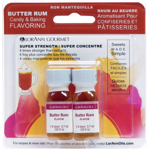 LorAnn Candy & Baking Flavoring .125oz 2/Pkg-Butter Rum - FLAVOR-190 - 023535190046