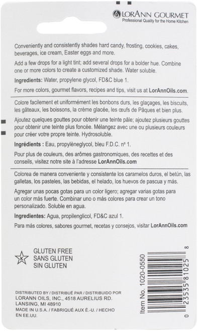 LorAnn Liquid Food Coloring 1oz-Blue - LFC-1020 LorAnn Liquid Food Coloring 1oz-Blue - LFC-1020