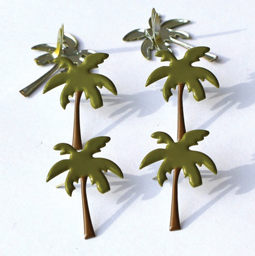 Eyelet Outlet Shape Brads 12/Pkg-Palm Trees #2 QBRD2-54A - 879693008903