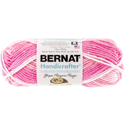 Bernat Handicrafter Cotton Yarn - Stripes-Pinky - 162104-4732 - 057355393707 Bernat Handicrafter Cotton Yarn - Stripes-Pinky - 162104-4732 - 057355393707
