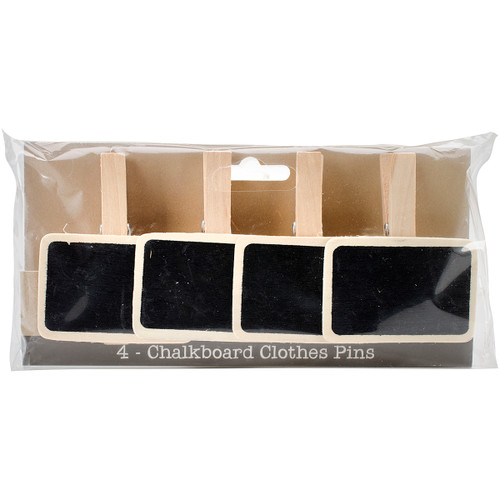 BCI Crafts Salvaged Chalkboard Clothespins 4/Pkg-2.875" - PIN4CHLK - 799975019581