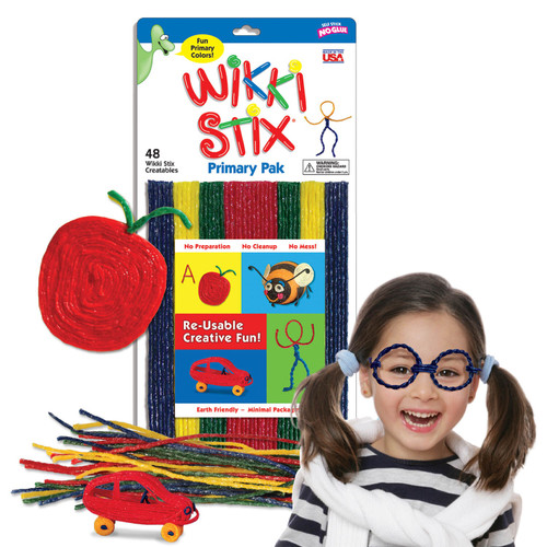 Wikki Stix 8" 48/Pkg-Primary - WIK803