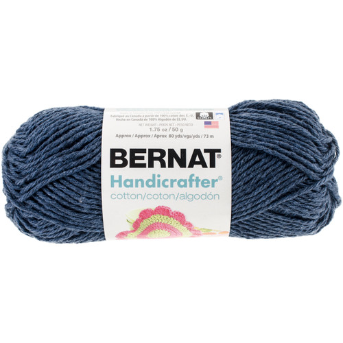 Bernat Handicrafter Cotton Yarn Solids-Indigo 162101-1114 - 057355393097