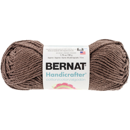 Bernat Handicrafter Cotton Yarn Solids-Warm Brown 162101-1130 - 057355393110
