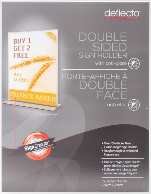 Deflecto Anti-Glare Acrylic Sign Holder 8.5"X11"-Stand-Up Clear Matte 879201 - 079916013565