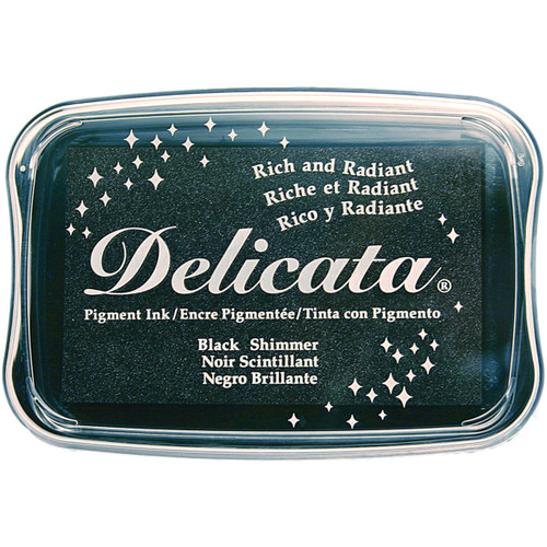 Delicata Pigment Ink Pad-Black Shimmer DE000382 - 712353713826