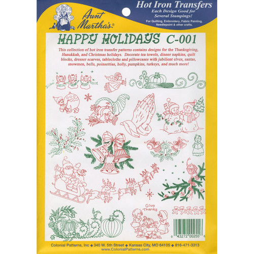 Aunt Martha's Iron-On Transfer Collection-Happy Holidays TPC2-C001 - 043272002556