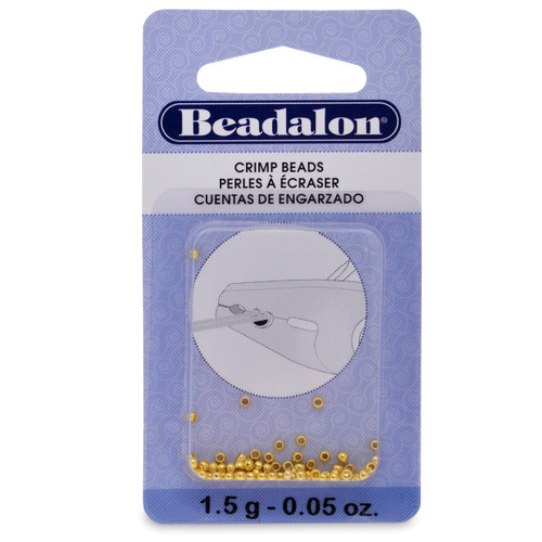 Beadalon Crimp Beads Size 1 1.5g-Gold-Plated - JFC1-G1.5G - 035926048393