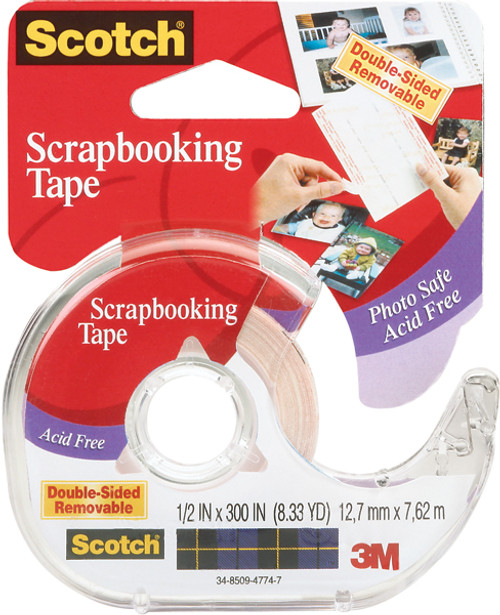 Scotch Scrapbooking Tape Double-Sided Removable-.5"X300" - 2002CFT - 021200512018