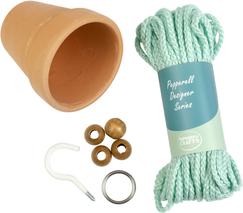 Pepperell Designer Series Macrame Plant Hanger Kit-Mint - PDS02