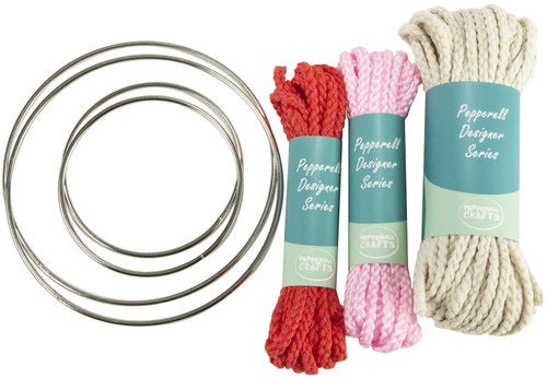 Pepperell Designer Series Macrame Dream Catcher's Kit-Coral & Pink - PDS04