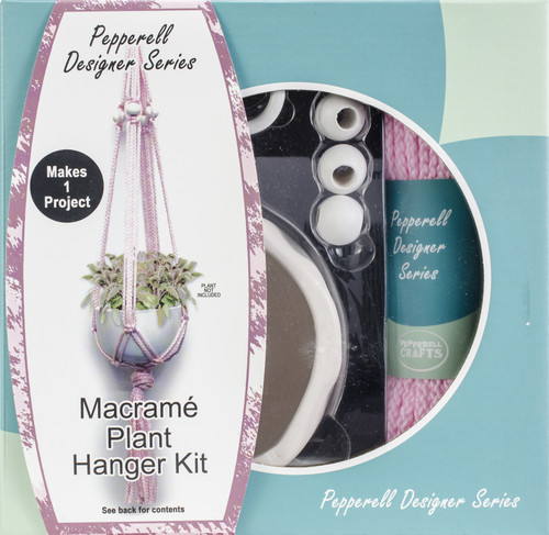 Pepperell Designer Series Macrame Plant Hanger Kit-Pink - PDS01 - 725879791728