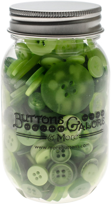 Buttons Galore Button Mason Jars-Greenery - MJ-105 - 840934026338 Buttons Galore Button Mason Jars-Greenery - MJ-105 - 840934026338