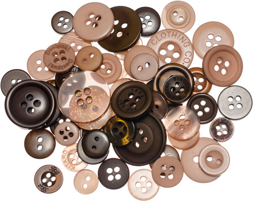 Buttons Galore Button Mason Jars-Warm Cocoa - MJ-113