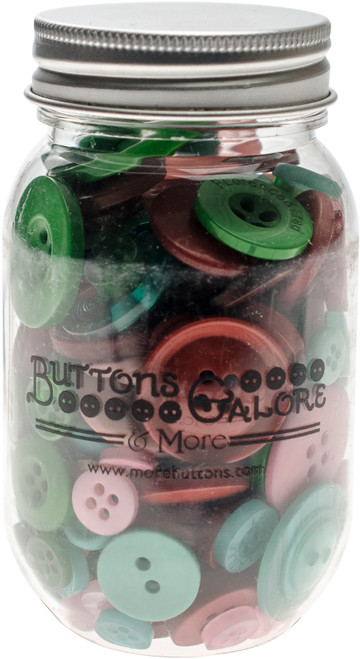 Buttons Galore Button Mason Jars-Retro Christmas MJ-117 - 840934065764