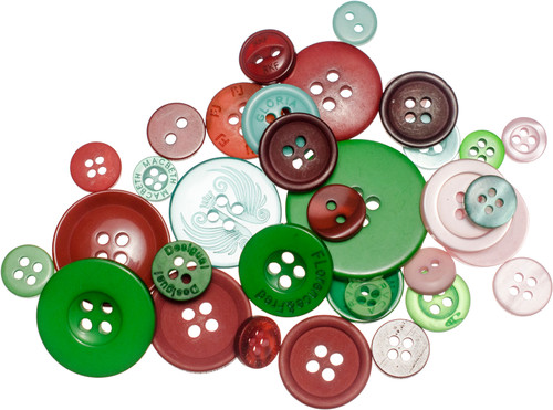 Buttons Galore Button Mason Jars-Retro Christmas - MJ-117