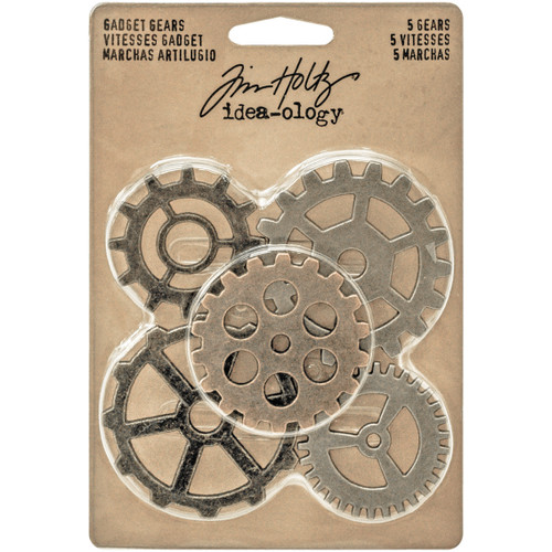Idea-Ology Metal Gadget Gears 1.5" To 2" 5/Pkg-Antique Nickel, Brass & Copper - TH93297 - 040861932973