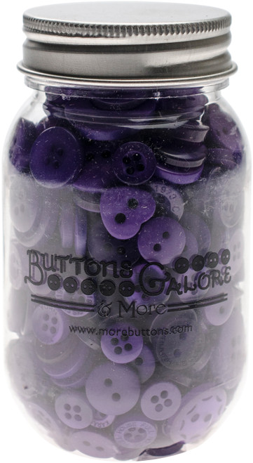 Buttons Galore Button Mason Jars-Ultra Violet MJ-120 - 840934029049