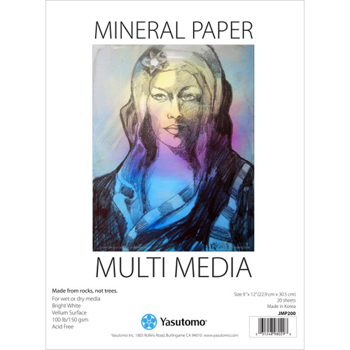 Yasutomo Multi-Media Mineral Paper Pad 9"X12"-20 Sheets JMP200 - 031248980298