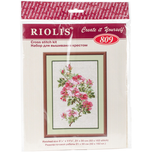 RIOLIS Counted Cross Stitch Kit 8.25"X11.75"-May Wild Rose (15 Count) - R809 - 46070063085894607006308589