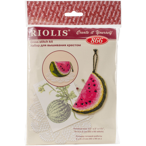 RIOLIS Counted Cross Stitch Kit 3.5"X2"X1.25"-Watermelon Pincushion (15 Count) R866 - 4607006309555
