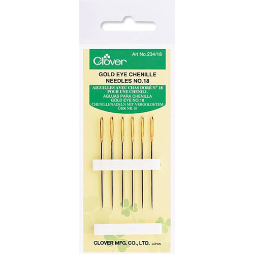 Clover Gold Eye Chenille Needles-Size 18 6/Pkg - 234-18 - 051221403118
