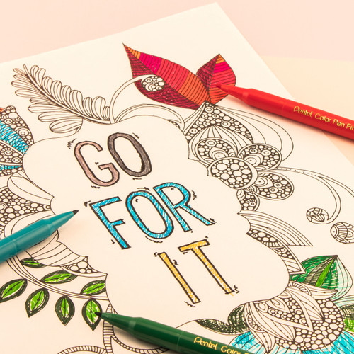 Pentel Arts Color Pen Fine Point Color Markers 18/Pkg-Assorted Colors - S360-18 Pentel Arts Color Pen Fine Point Color Markers 18/Pkg-Assorted Colors - S360-18