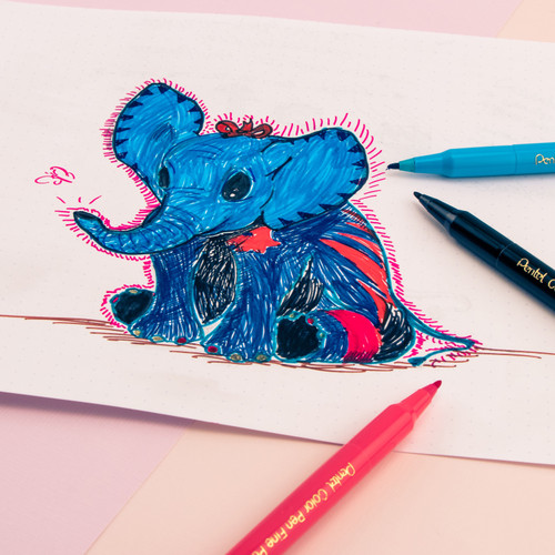 Pentel Arts Color Pen Fine Point Color Markers 18/Pkg-Assorted Colors - S360-18 Pentel Arts Color Pen Fine Point Color Markers 18/Pkg-Assorted Colors - S360-18