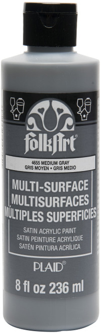 FolkArt Multi-Surface Acrylic Paint 8oz-Medium Gray - FAMS8OZ2-4655 - 028995066993