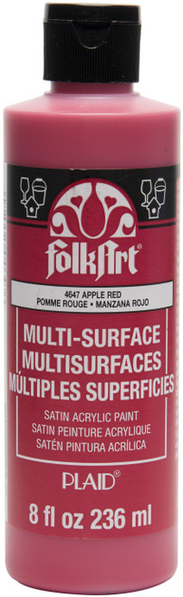 FolkArt Multi-Surface Acrylic Paint 8oz-Apple Red FAMS8OZ2-4647 - 028995046476