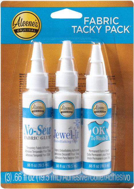 Aleene's Try Me Size Fabric Tacky Pack 3/Pkg-.66oz - 25805 - 017754258052