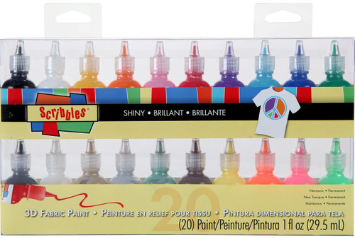 Scribbles 3D Fabric Paints 20/Pkg-1oz SC-26515 - 017754265159