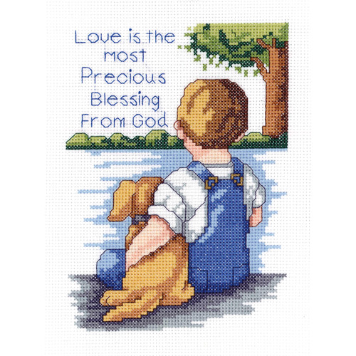 Janlynn Mini Counted Cross Stitch Kit 5"X7"-Precious Blessing (14 Count) 21-1745