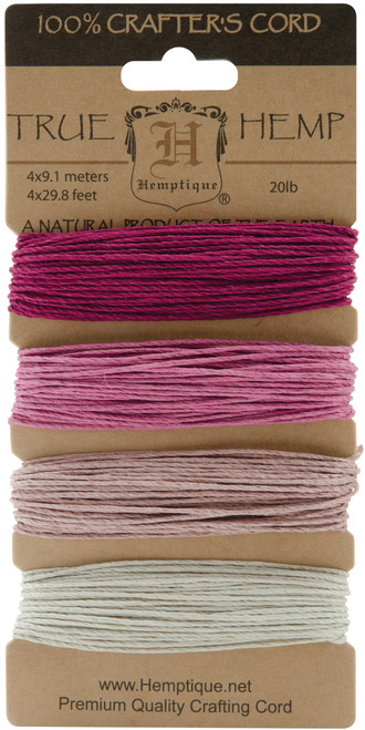 Hemptique Hemp Cord 20lb 120'-Ruby HC20-SOR - 091037029096