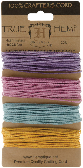Hemptique Hemp Cord 20lb 120'-Pastel - HC20-PA - 091037029058