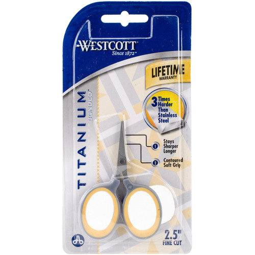 Westcott Titanium Fine Cut Scissors 2.5"- - 13867 - 073577138674