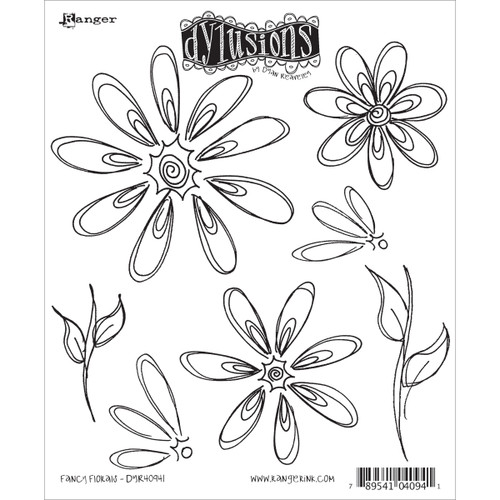Dyan Reaveley's Dylusions Cling Stamp Collections 8.5"X7"-Fancy Florals DYR-40941 - 789541040941