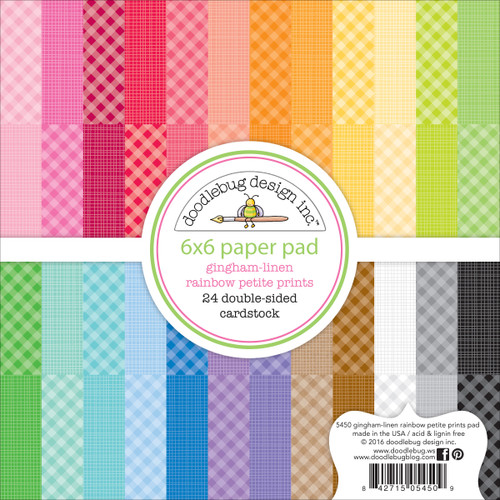 Doodlebug Petite Prints Double-Sided Paper Pad 6"X6" 24/Pkg-Gingham-Linen, 12 Designs/2 Each - MGL5450 - 842715054509 Doodlebug Petite Prints Double-Sided Paper Pad 6"X6" 24/Pkg-Gingham-Linen, 12 Designs/2 Each - MGL5450 - 842715054509
