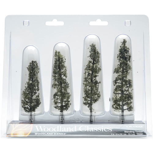 Woodland Scenics Standing Timber Trees 4/Pkg-4" To 6" TR3561 - 724771035619