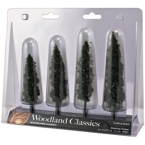Woodland Scenics Standing Timber Trees 4/Pkg-4" To 6" - TR3561