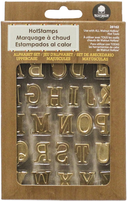 Plaid Wood Burning Alphabet Metal Stamp Set, 26 Pieces