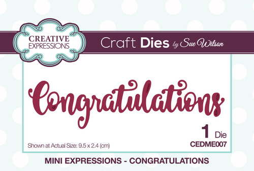 Creative Expressions Craft Dies By Sue Wilson-Mini Expressions-Congratulations CEDME007