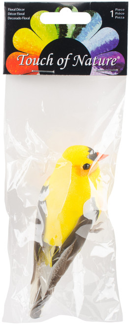 Touch Of Nature Miniature Mushroom Bird W/Wire 4"-American Goldfinch MD20553 - 684653205533