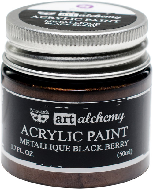 Finnabair Art Alchemy Acrylic Paint 1.7 Fluid Ounces-Metallique Black Berry AAAP-63149 - 655350963149