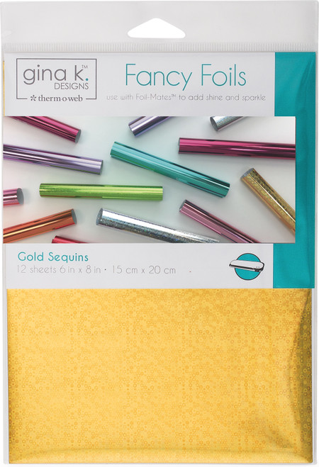 Gina K Designs Fancy Foil 6"X8" 12/Pkg-Gold Sequins 18037 - 000943180371