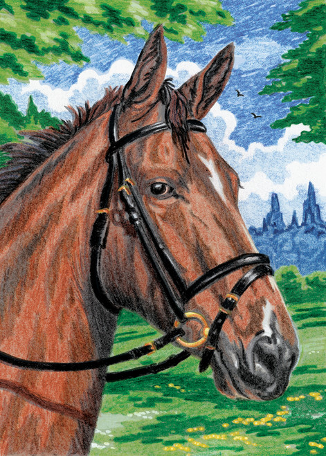 Royal & Langnickel(R) Mini Color Pencil By Number Kit 5"X7"-Horse - CPNMIN-101 Royal & Langnickel(R) Mini Color Pencil By Number Kit 5"X7"-Horse - CPNMIN-101