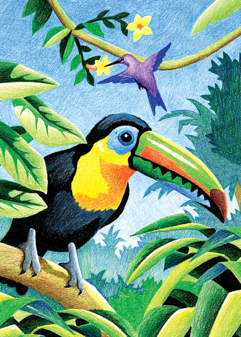 Royal & Langnickel(R) Mini Color Pencil By Number Kit 5"X7"-Tropical Birds - CPNMIN-103 Royal & Langnickel(R) Mini Color Pencil By Number Kit 5"X7"-Tropical Birds - CPNMIN-103