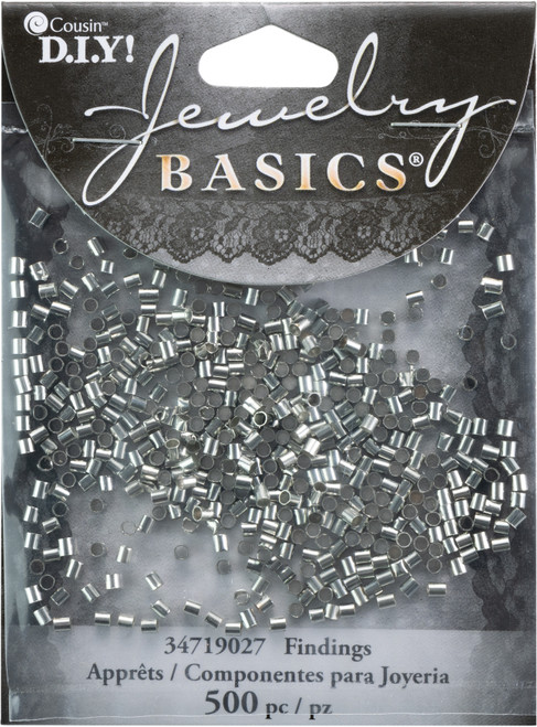 CousinDIY Jewelry Basics Metal Findings 500/Pkg-Silver Crimp Tubes 2mm - 34719027 - 016321059795